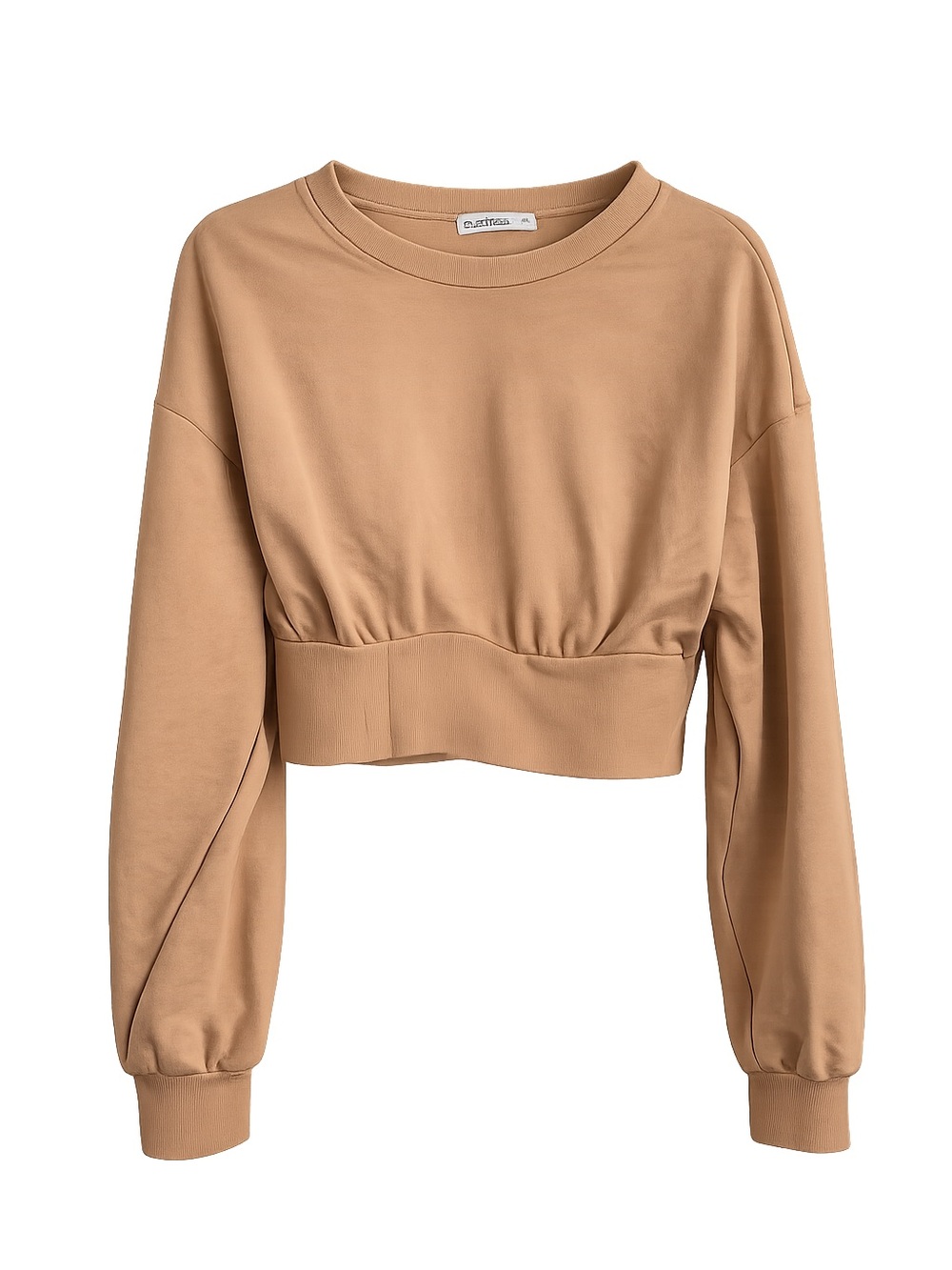 Bershka Camel Tan Corset Style Cropped Sweatshirt S